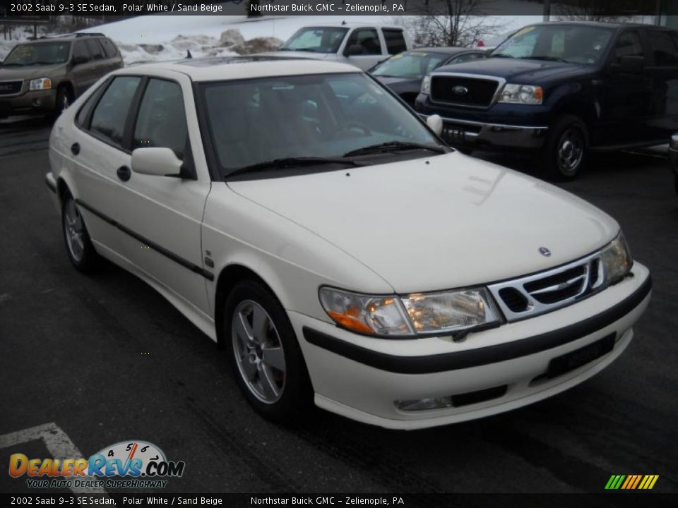 2002 Saab 9-3 SE Sedan Polar White / Sand Beige Photo #16