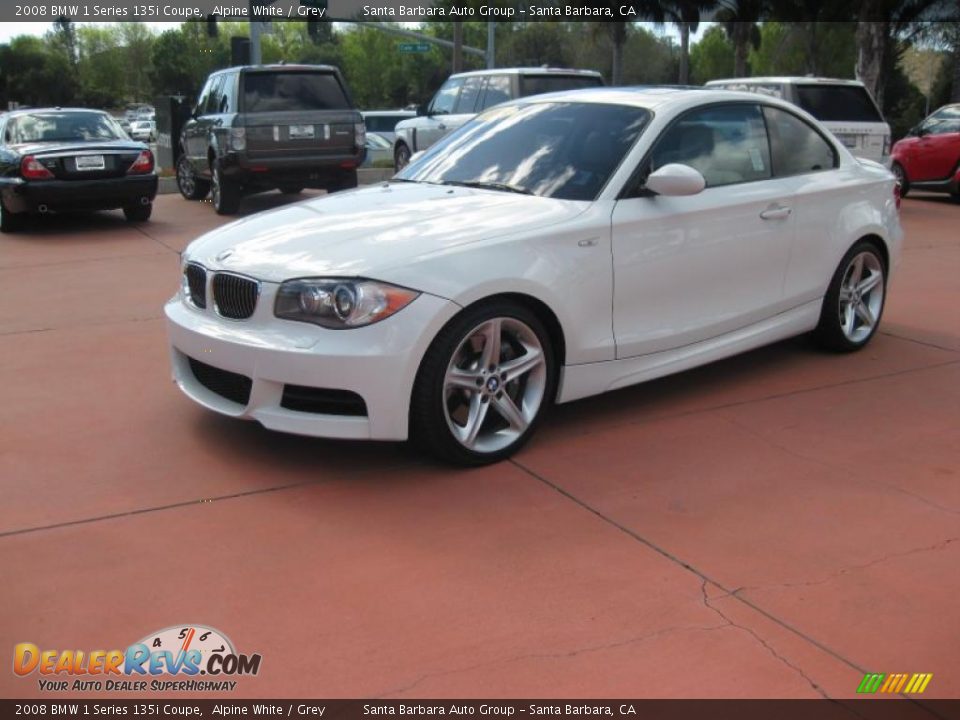 2008 BMW 1 Series 135i Coupe Alpine White / Grey Photo #1