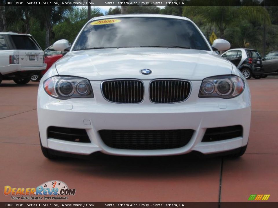2008 BMW 1 Series 135i Coupe Alpine White / Grey Photo #2