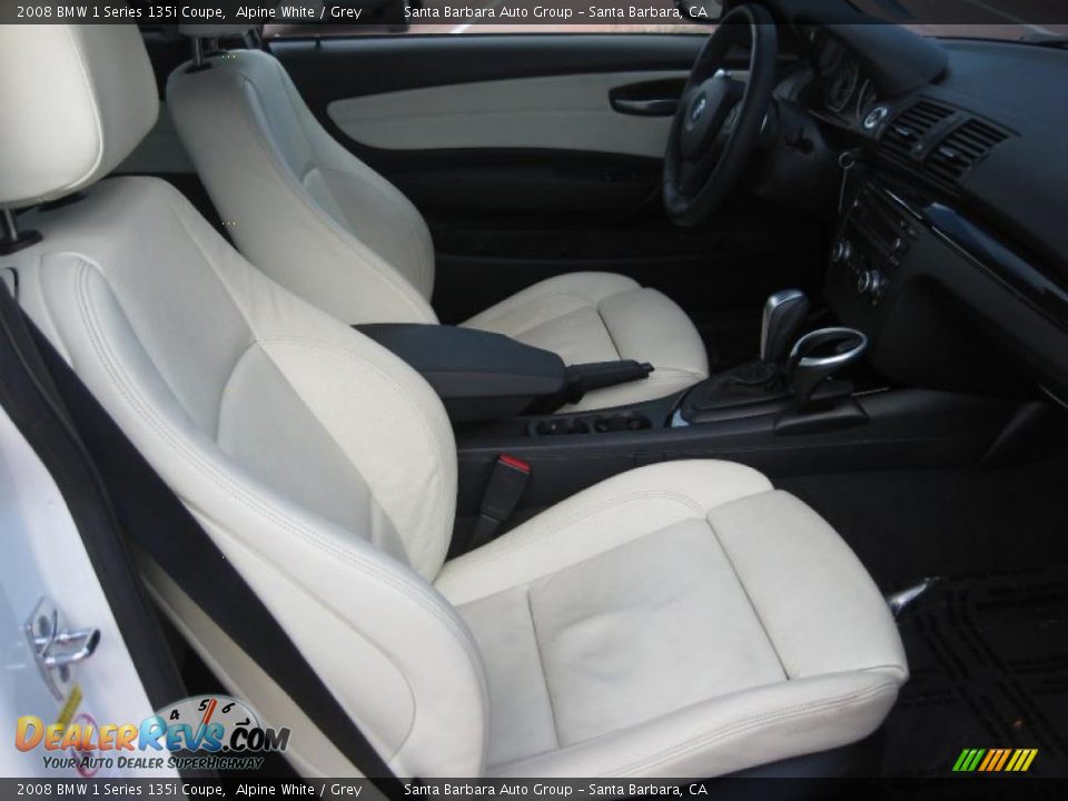 2008 BMW 1 Series 135i Coupe Alpine White / Grey Photo #8