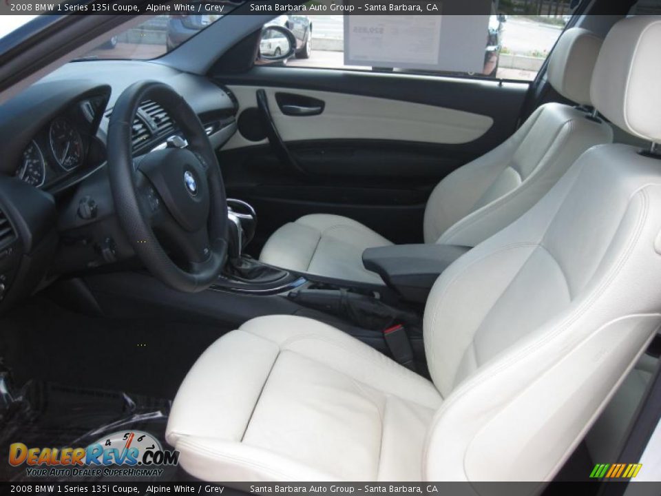 2008 BMW 1 Series 135i Coupe Alpine White / Grey Photo #10