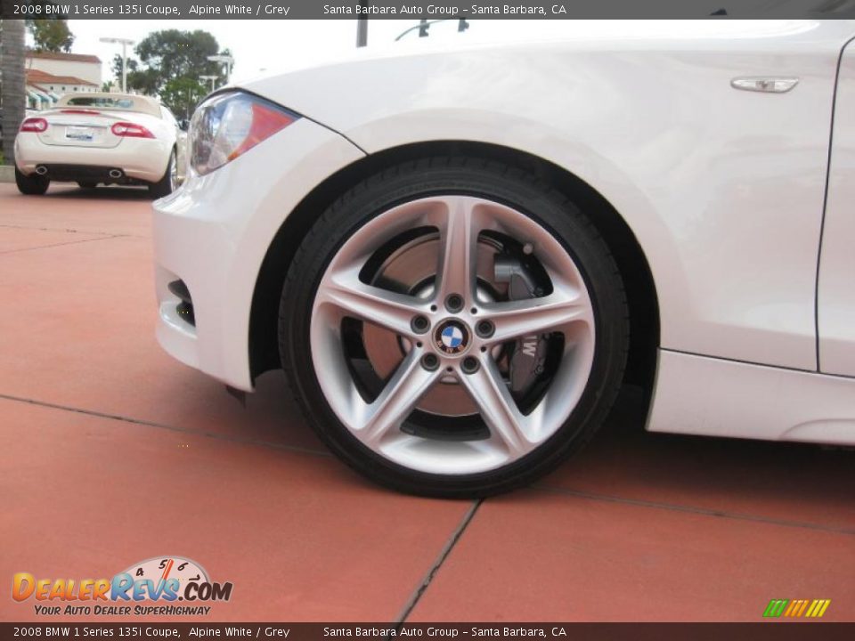 2008 BMW 1 Series 135i Coupe Alpine White / Grey Photo #17