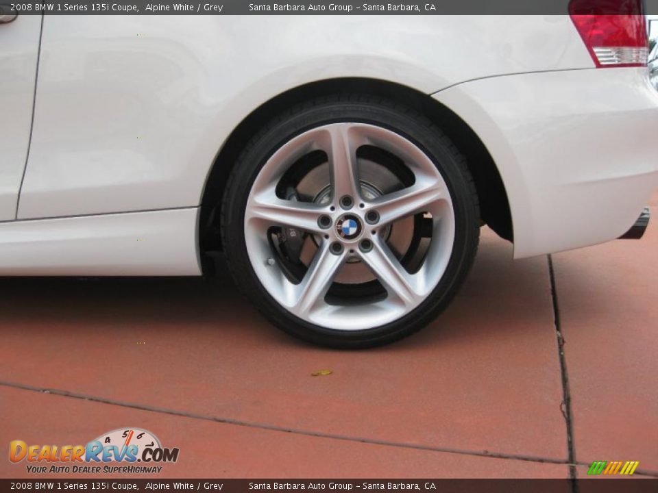2008 BMW 1 Series 135i Coupe Alpine White / Grey Photo #18