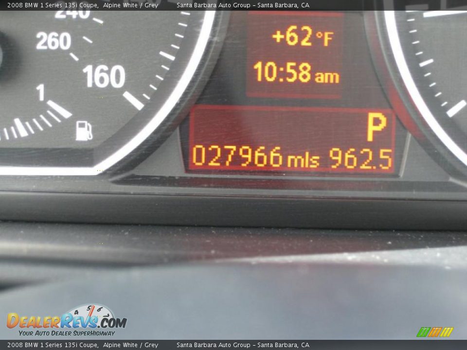 2008 BMW 1 Series 135i Coupe Alpine White / Grey Photo #20