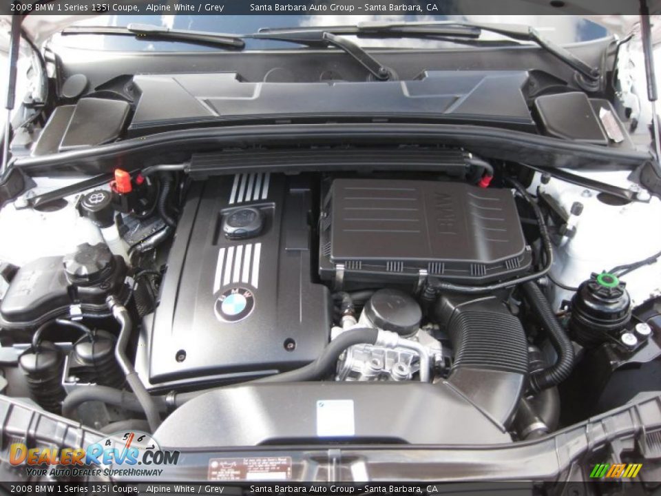 2008 BMW 1 Series 135i Coupe Alpine White / Grey Photo #21