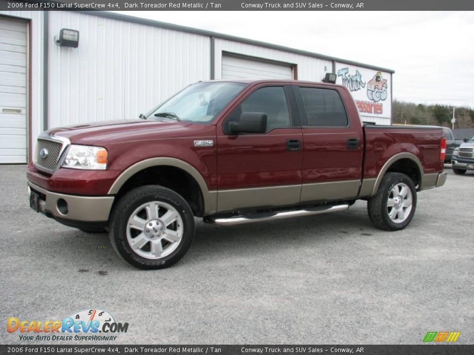 2006 Ford F150 Lariat SuperCrew 4x4 Dark Toreador Red Metallic / Tan Photo #1