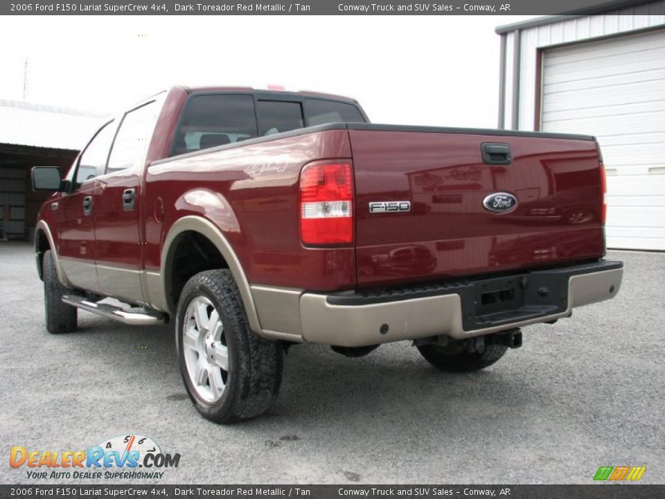 2006 Ford F150 Lariat SuperCrew 4x4 Dark Toreador Red Metallic / Tan Photo #5