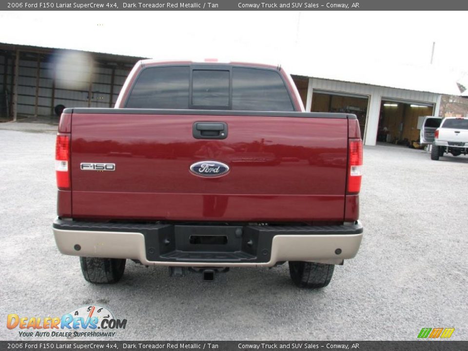 2006 Ford F150 Lariat SuperCrew 4x4 Dark Toreador Red Metallic / Tan Photo #6