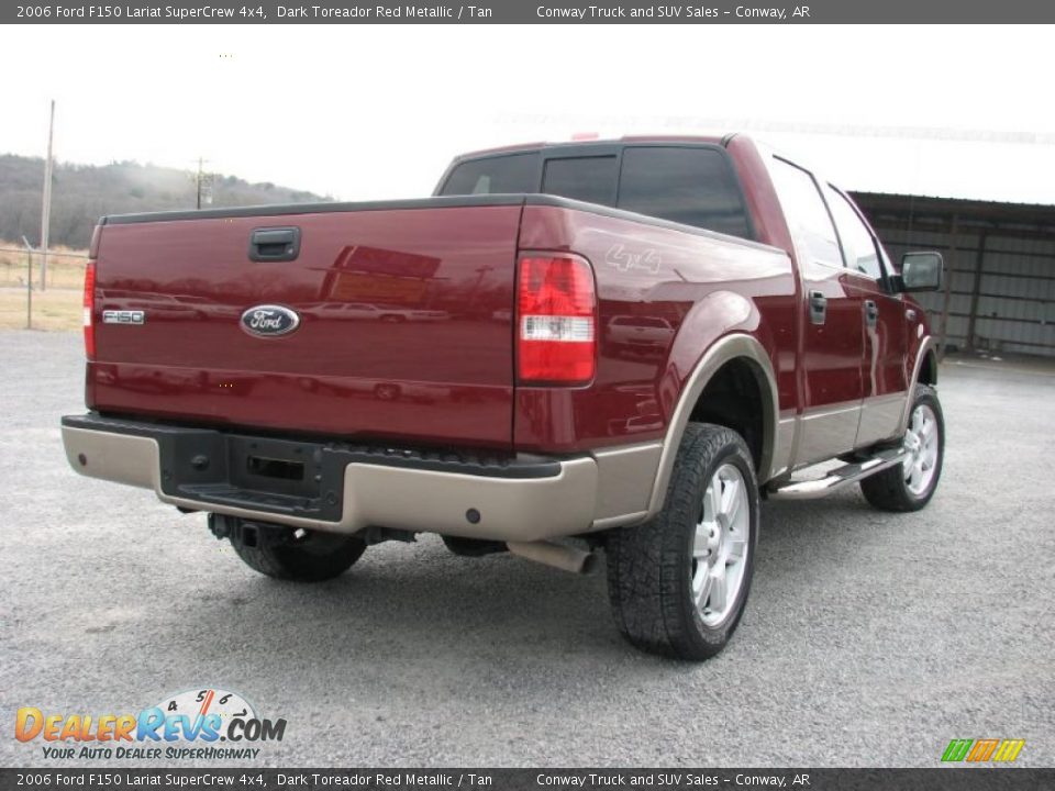 2006 Ford F150 Lariat SuperCrew 4x4 Dark Toreador Red Metallic / Tan Photo #7