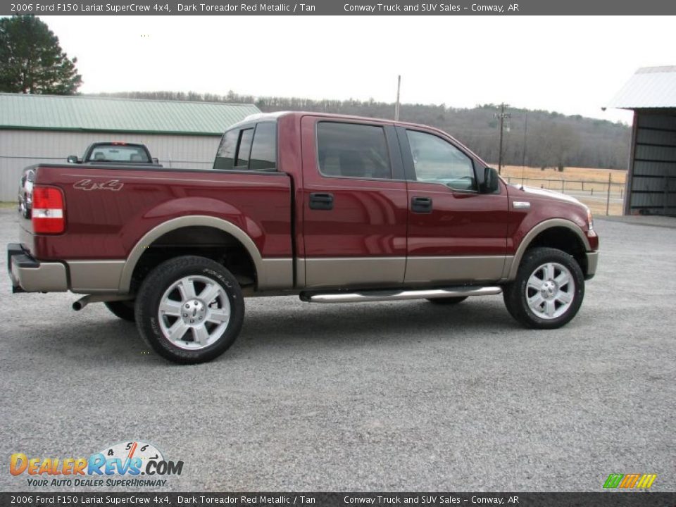 2006 Ford F150 Lariat SuperCrew 4x4 Dark Toreador Red Metallic / Tan Photo #8