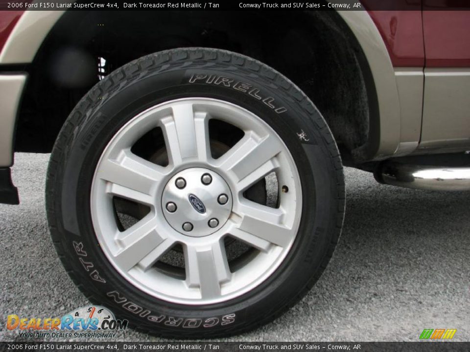 2006 Ford F150 Lariat SuperCrew 4x4 Dark Toreador Red Metallic / Tan Photo #27