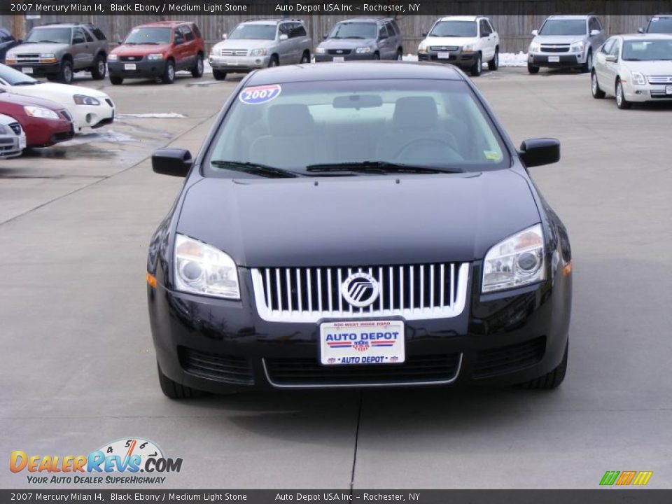 2007 Mercury Milan I4 Black Ebony / Medium Light Stone Photo #3