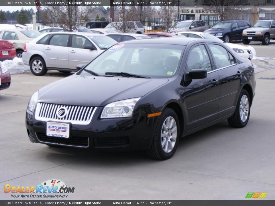 2007 Mercury Milan I4 Black Ebony / Medium Light Stone Photo #4