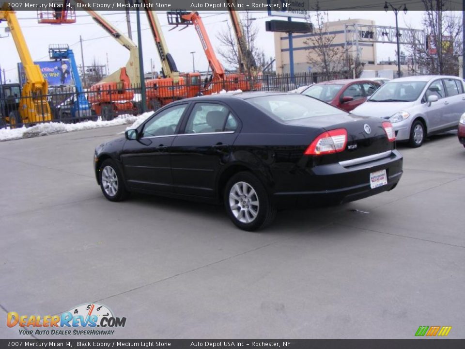 2007 Mercury Milan I4 Black Ebony / Medium Light Stone Photo #6