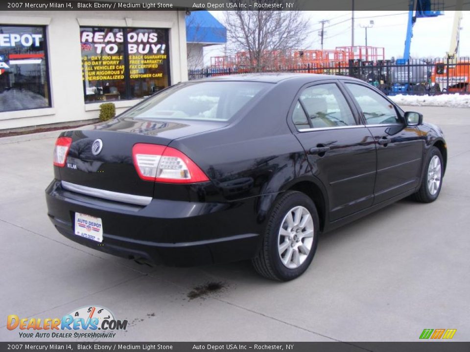 2007 Mercury Milan I4 Black Ebony / Medium Light Stone Photo #8