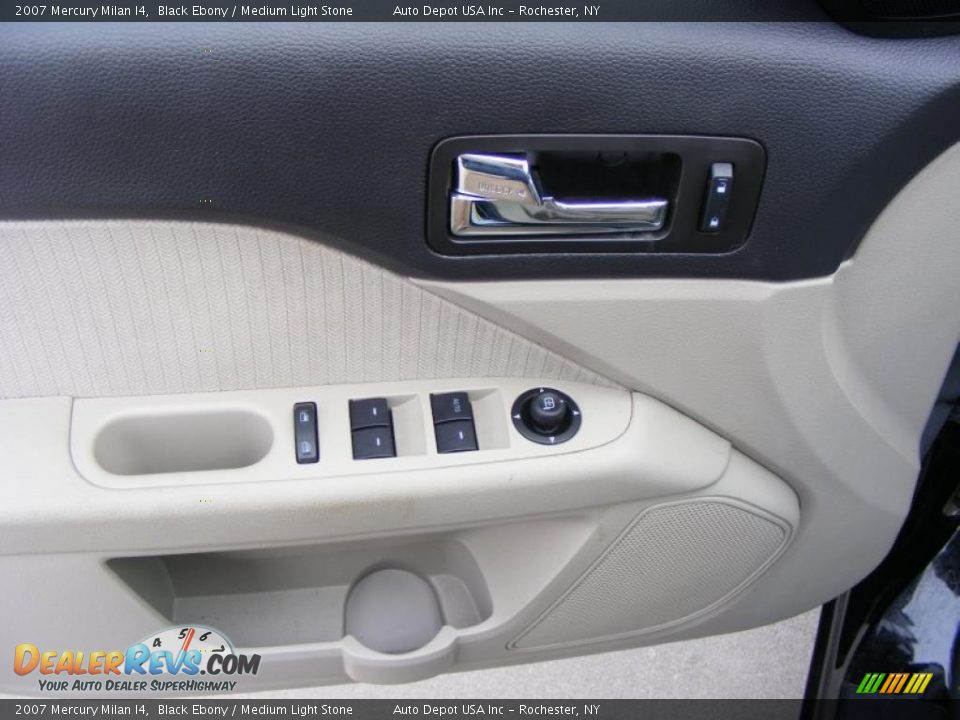 2007 Mercury Milan I4 Black Ebony / Medium Light Stone Photo #11