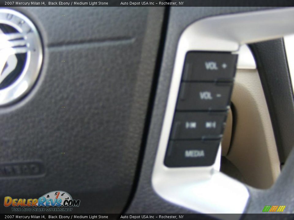 2007 Mercury Milan I4 Black Ebony / Medium Light Stone Photo #15