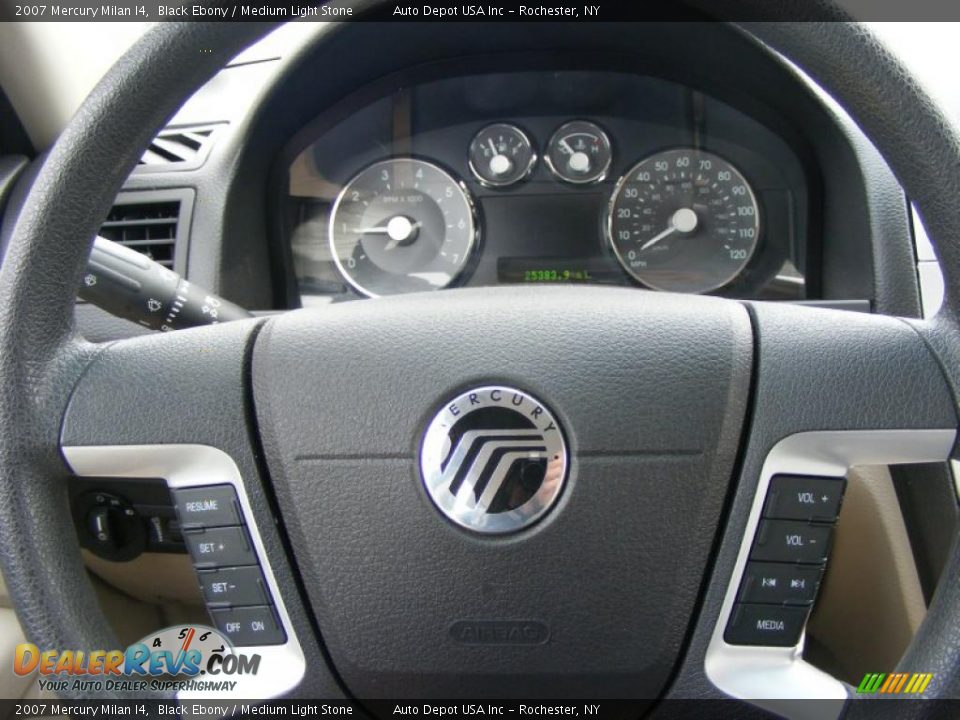 2007 Mercury Milan I4 Black Ebony / Medium Light Stone Photo #17