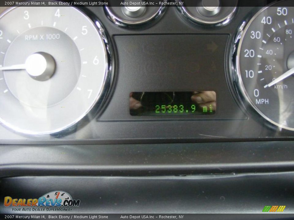 2007 Mercury Milan I4 Black Ebony / Medium Light Stone Photo #18