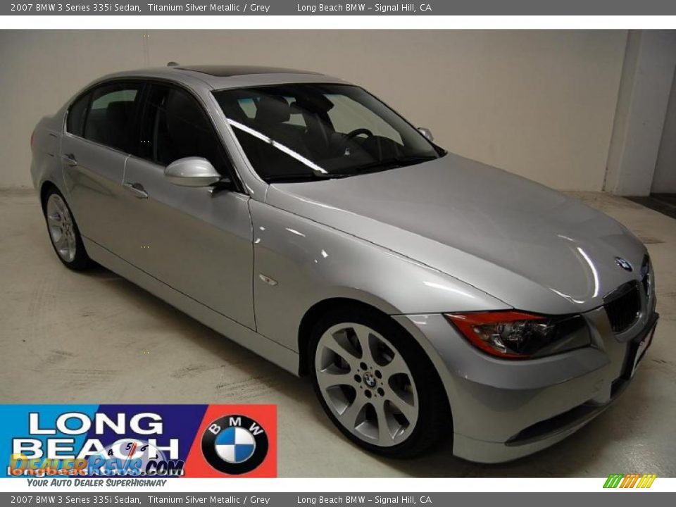 2007 BMW 3 Series 335i Sedan Titanium Silver Metallic / Grey Photo #1