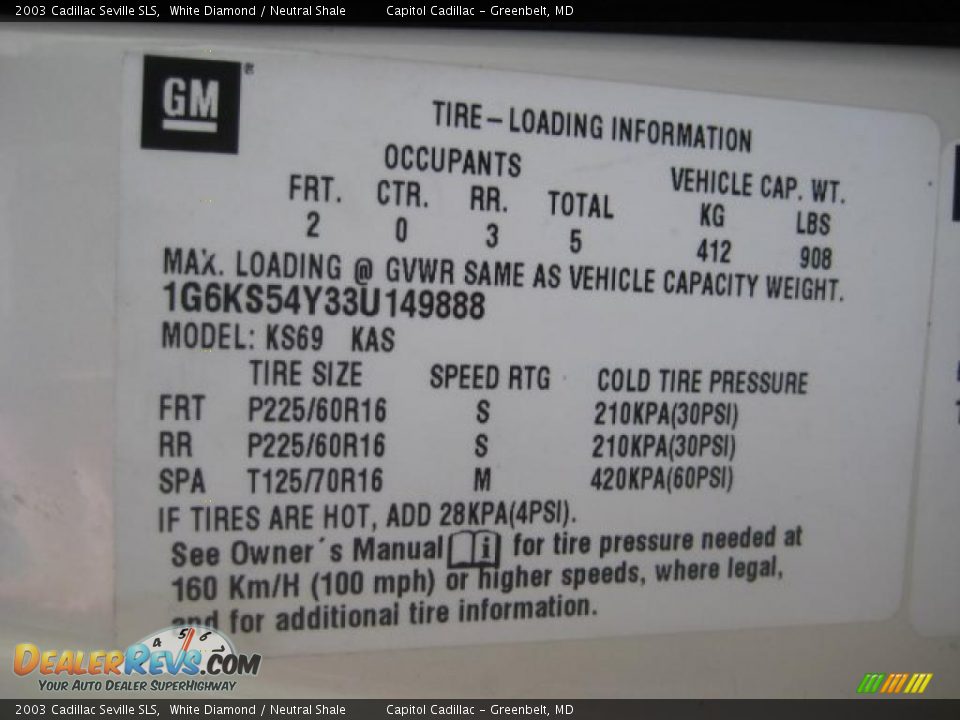 2003 Cadillac Seville SLS White Diamond / Neutral Shale Photo #23