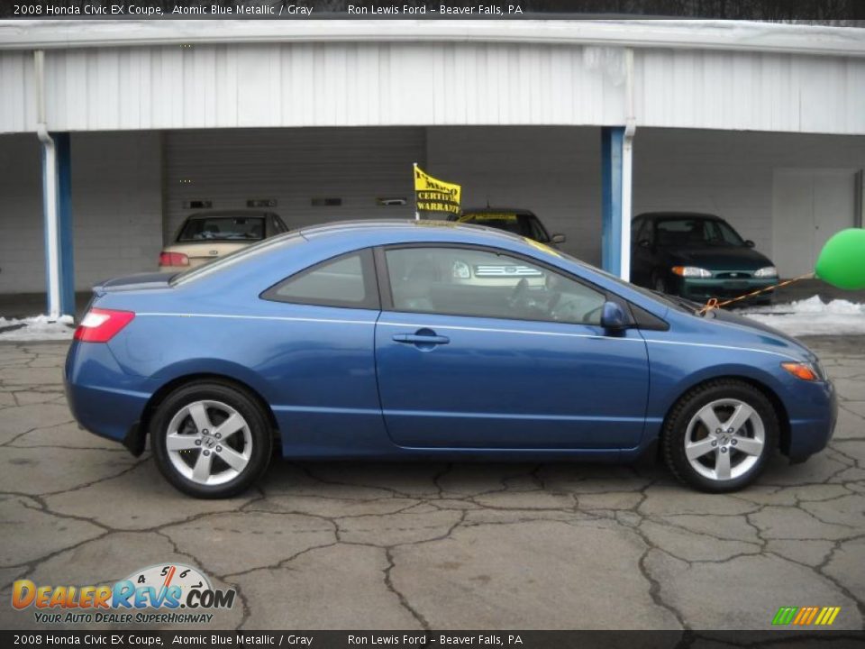 2008 Honda Civic EX Coupe Atomic Blue Metallic / Gray Photo #1