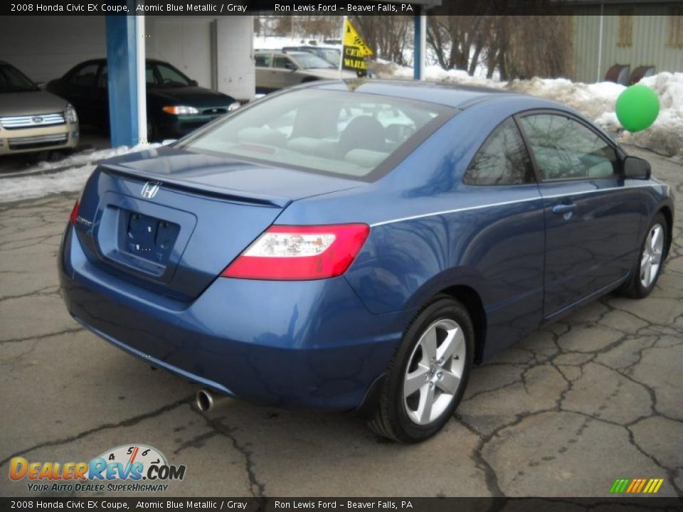 2008 Honda Civic EX Coupe Atomic Blue Metallic / Gray Photo #2