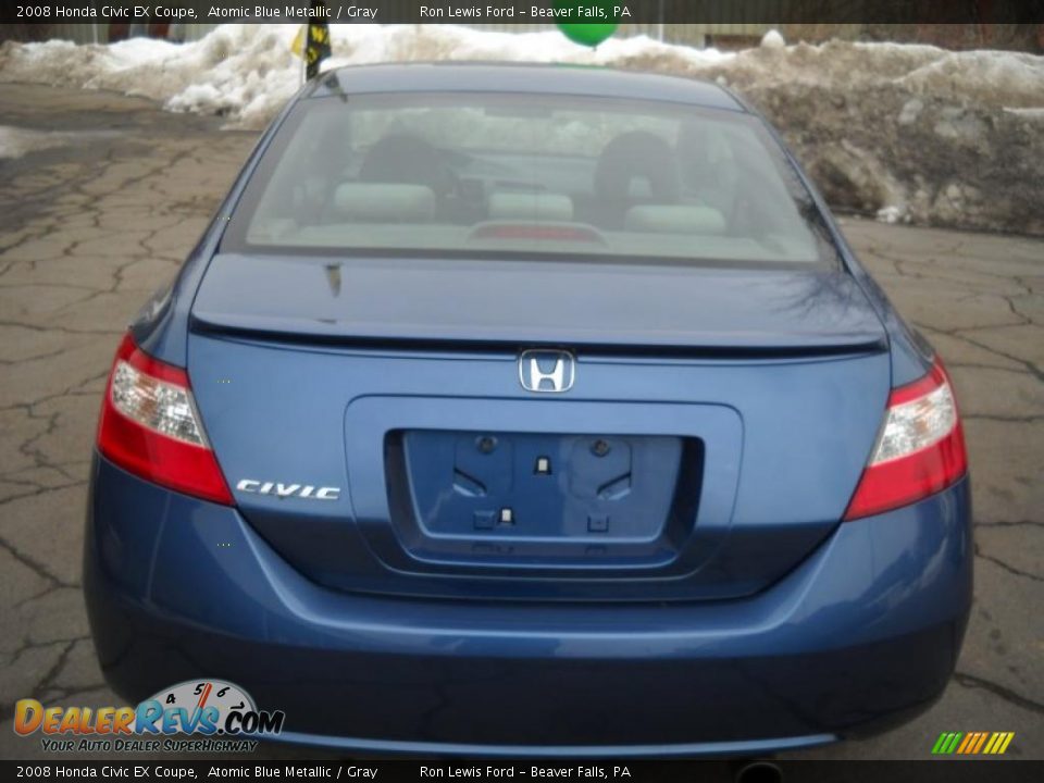 2008 Honda Civic EX Coupe Atomic Blue Metallic / Gray Photo #3