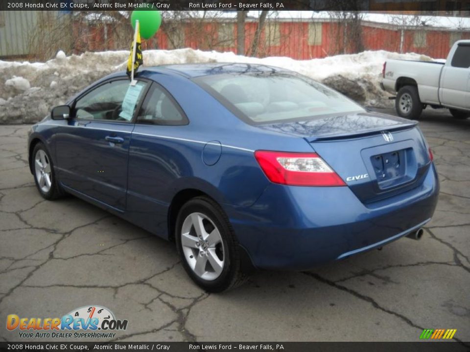 2008 Honda Civic EX Coupe Atomic Blue Metallic / Gray Photo #4