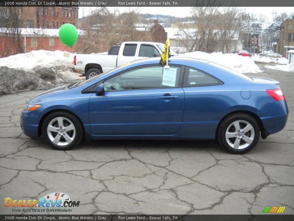 2008 Honda Civic EX Coupe Atomic Blue Metallic / Gray Photo #5