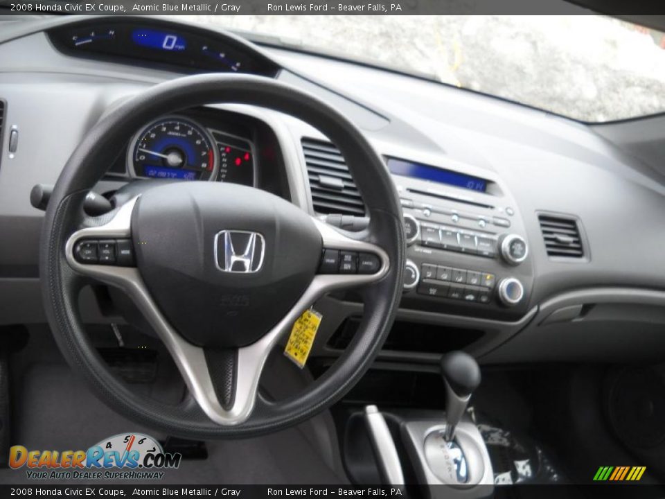 2008 Honda Civic EX Coupe Atomic Blue Metallic / Gray Photo #10