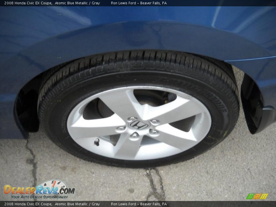 2008 Honda Civic EX Coupe Atomic Blue Metallic / Gray Photo #13