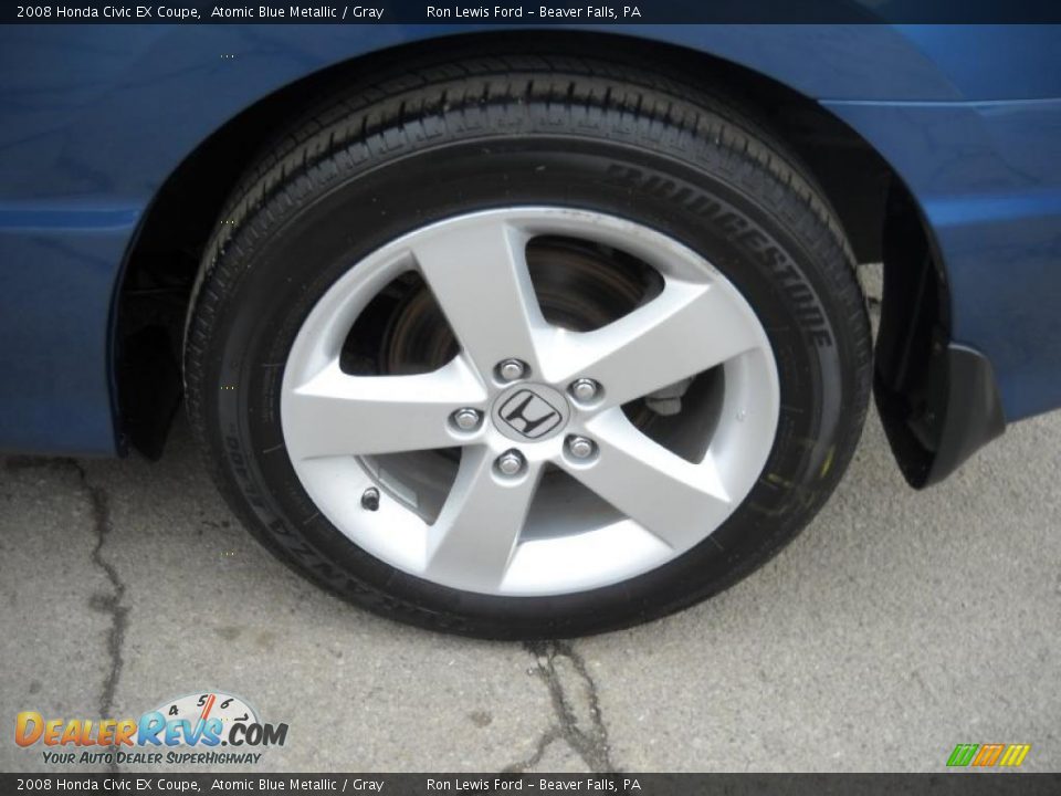 2008 Honda Civic EX Coupe Atomic Blue Metallic / Gray Photo #14