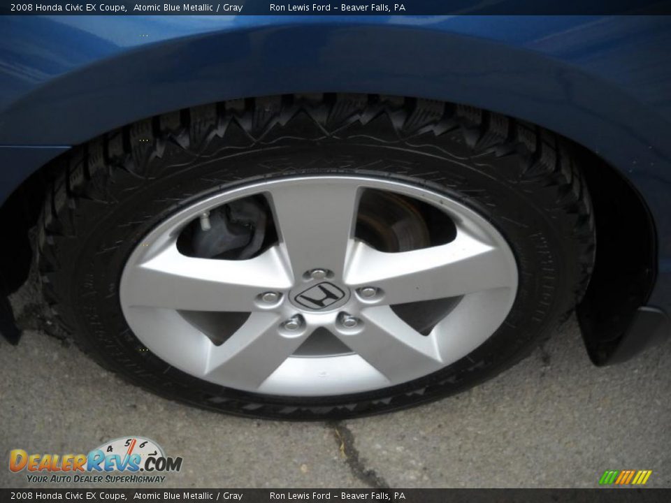 2008 Honda Civic EX Coupe Atomic Blue Metallic / Gray Photo #16