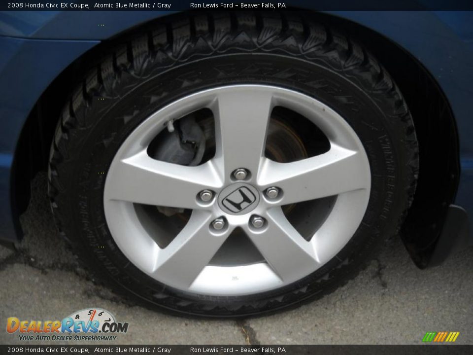2008 Honda Civic EX Coupe Atomic Blue Metallic / Gray Photo #17