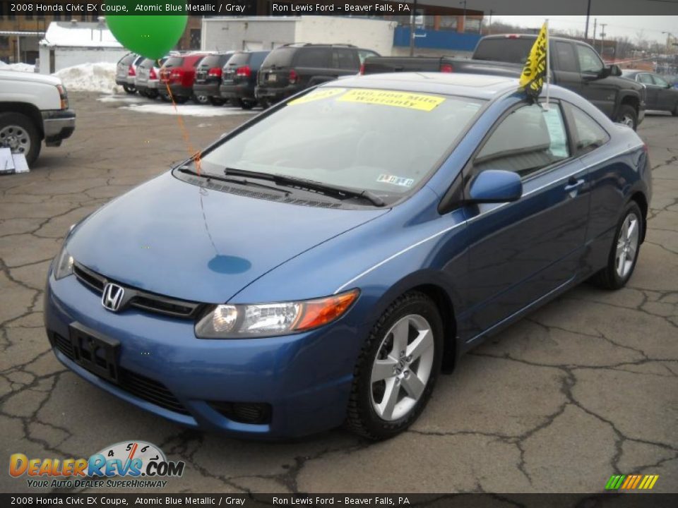 2008 Honda Civic EX Coupe Atomic Blue Metallic / Gray Photo #18