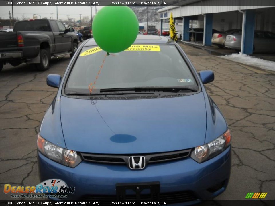 2008 Honda Civic EX Coupe Atomic Blue Metallic / Gray Photo #19