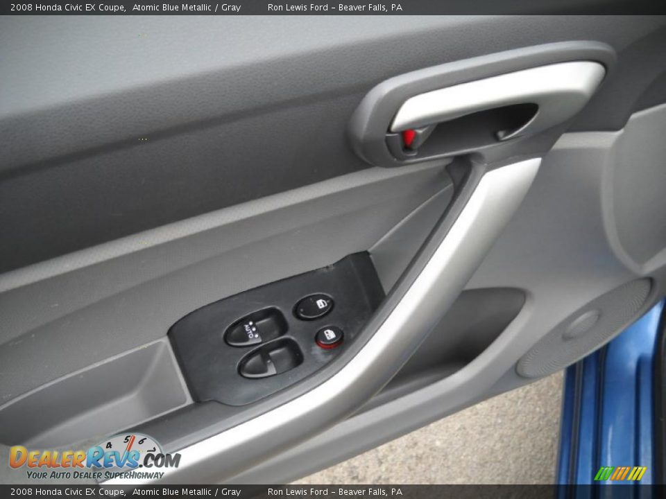 2008 Honda Civic EX Coupe Atomic Blue Metallic / Gray Photo #21