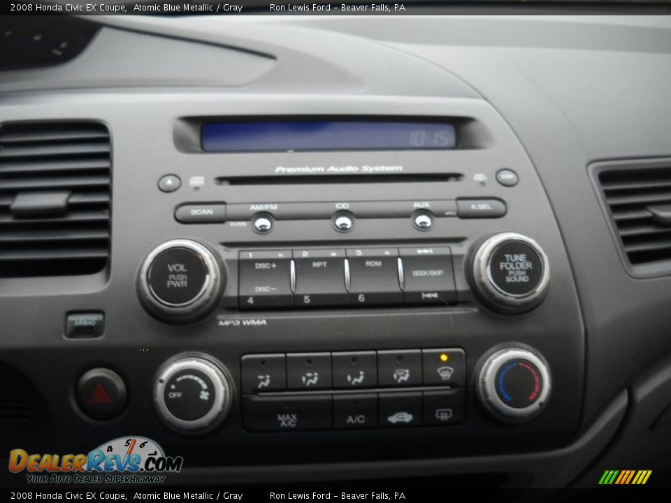 2008 Honda Civic EX Coupe Atomic Blue Metallic / Gray Photo #22