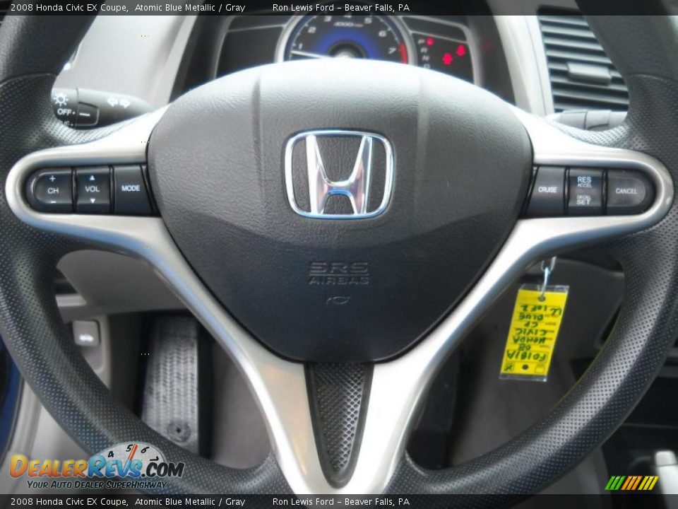 2008 Honda Civic EX Coupe Atomic Blue Metallic / Gray Photo #24