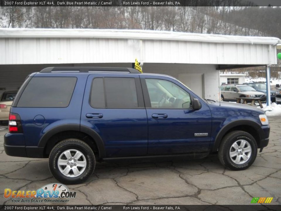 2007 Ford Explorer XLT 4x4 Dark Blue Pearl Metallic / Camel Photo #1