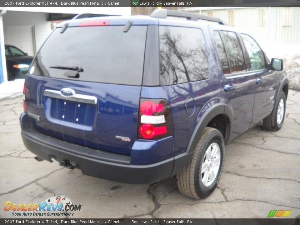 2007 Ford Explorer XLT 4x4 Dark Blue Pearl Metallic / Camel Photo #2