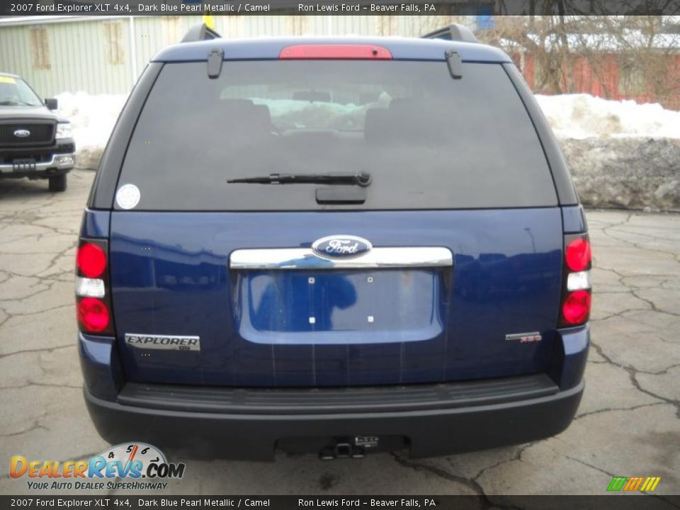 2007 Ford Explorer XLT 4x4 Dark Blue Pearl Metallic / Camel Photo #3