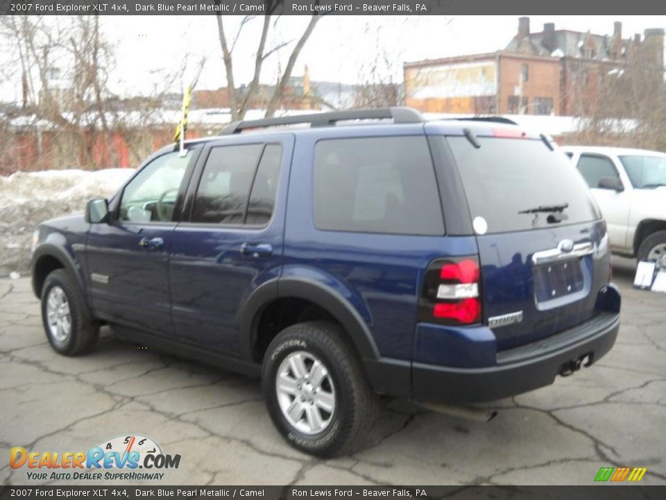 2007 Ford Explorer XLT 4x4 Dark Blue Pearl Metallic / Camel Photo #4