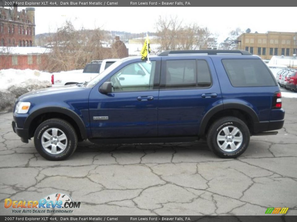 2007 Ford Explorer XLT 4x4 Dark Blue Pearl Metallic / Camel Photo #5