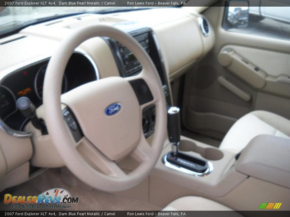 2007 Ford Explorer XLT 4x4 Dark Blue Pearl Metallic / Camel Photo #7