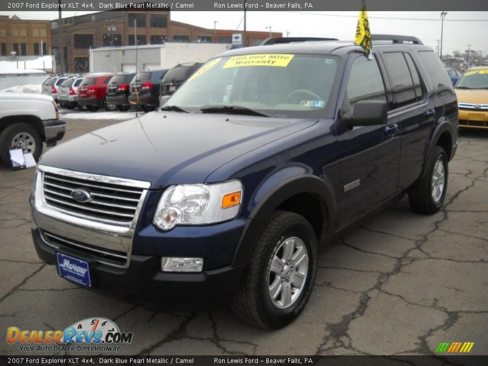 2007 Ford Explorer XLT 4x4 Dark Blue Pearl Metallic / Camel Photo #18