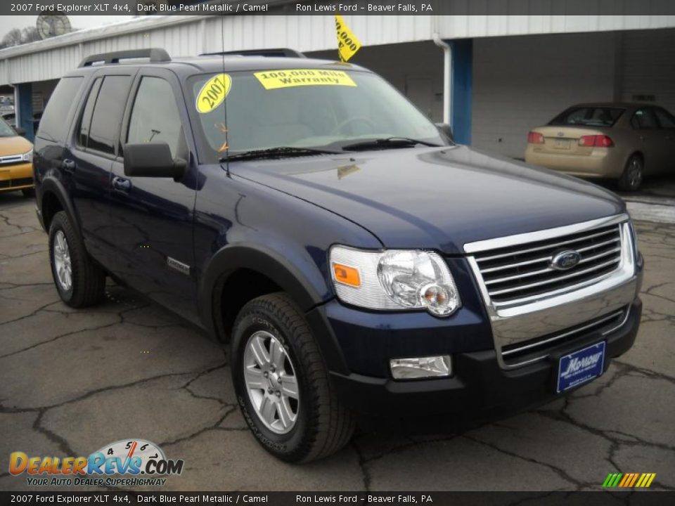 2007 Ford Explorer XLT 4x4 Dark Blue Pearl Metallic / Camel Photo #20