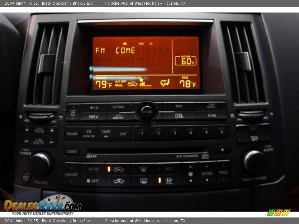 2004 Infiniti FX 35 Black Obsidian / Brick/Black Photo #8