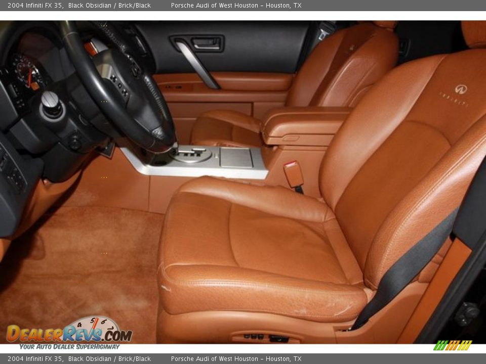 2004 Infiniti FX 35 Black Obsidian / Brick/Black Photo #16